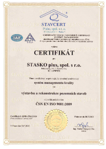 Certifikát ISO 2010